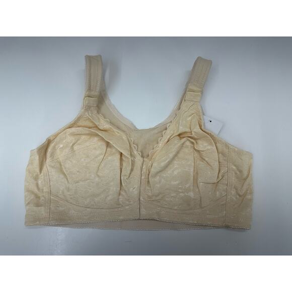 Instant Shaping Bra Size 42D Full Figure No Wire Beige Front Clasp 1628 NWTs - Picture 1 of 10
